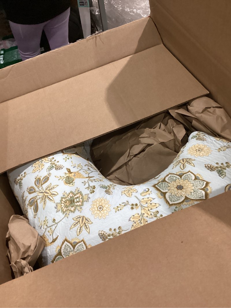 Condition photo showing Good Condition for Nursing Pillow & Breastfeeding Pillow – Ergonomic C-Shape for Breastfeeding & Bottle Feeding, Standard Size Breathable with Washable Cover, Hypoallergenic,Tummy Time & Sitting Support (0-12Months) Garden