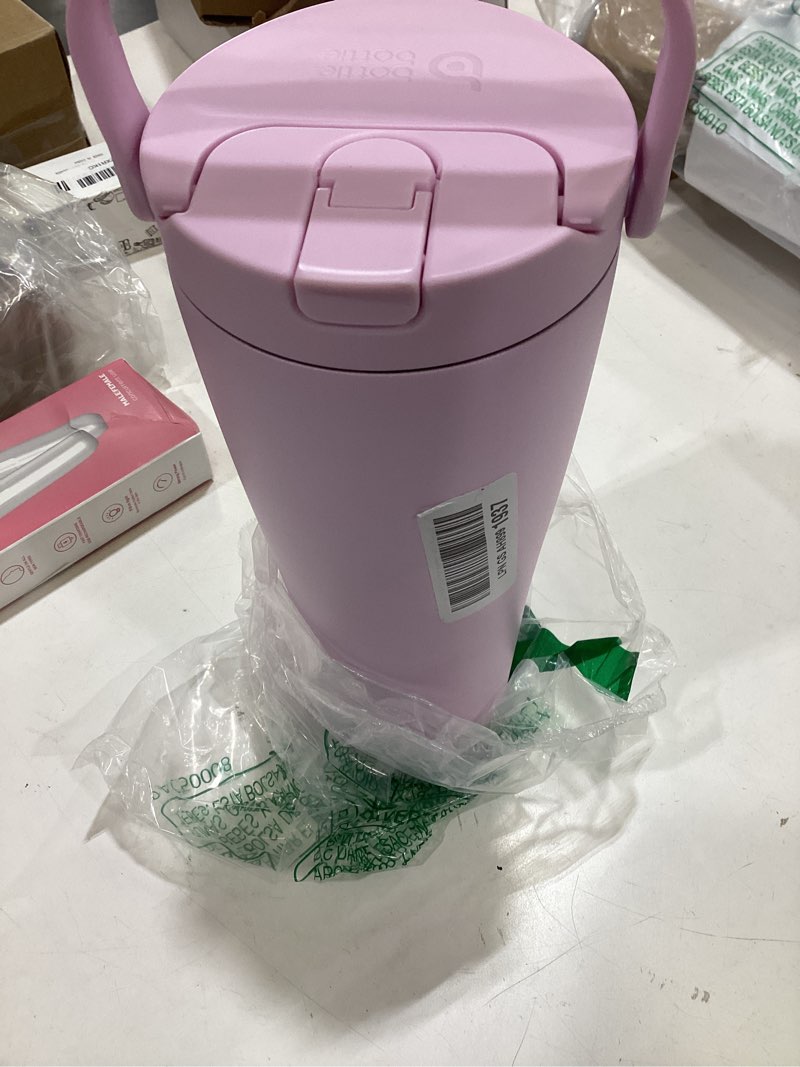 Condition photo showing Good Condition for bottle bottle insulated tumbler with handle & straw lid, 30oz stainless steel leak-proof water bottle for hot & cold drinks, add ice without unscrewing, bpa-free for travel, sports, office(pink)
