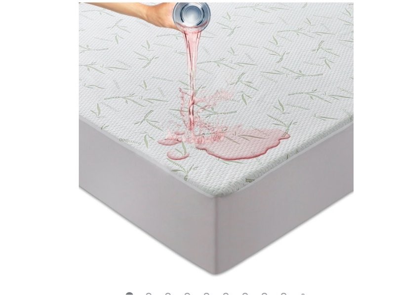 NOBRAND (No ratings yet) Waterproof Mattress Protector Fitted Deep Pocket Bamboo Pad Bed Cover Up To 16"