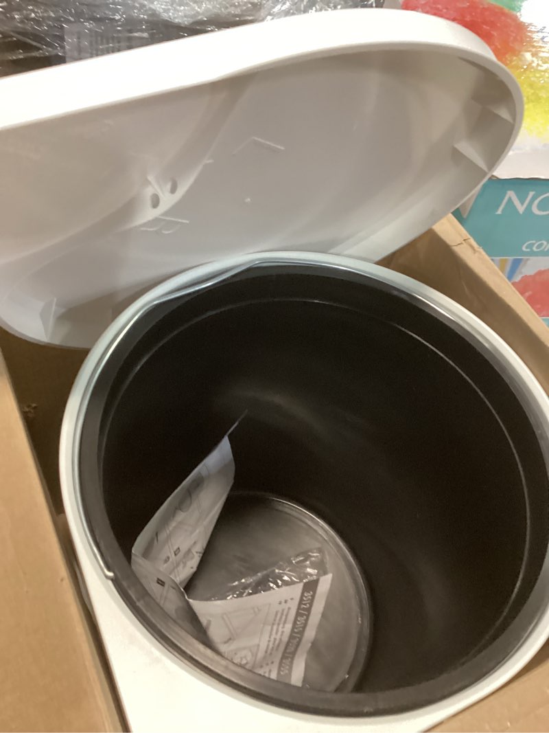 Condition photo showing As Is for Hailo Compact-Box M In-Cabinet Trash Can, 15L (4-Gallon), White - Door-Mounted Lid-Lift Bin for 15.7" Hinged-Door Cabinets, Left/Right Installation, Indoor Kitchen & Bathroom Use White 15l