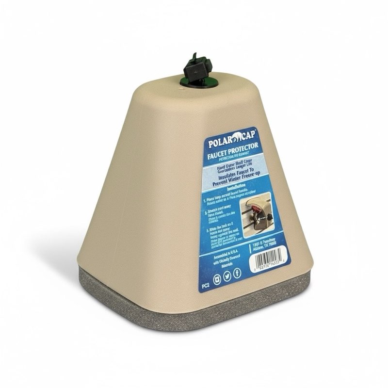 polar cap pc2 plastic covered faucet cover, rectangular beige