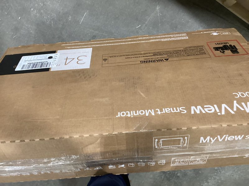 Condition photo showing Good Condition for LG 34SR60QC-W 34-inch QHD (3440x1440) Curved Smart Monitor with Streaming, UltraWide Screen, webOS, HDR10, 100Hz, Built-in Speaker, AirPlay2, Screen Share, Bluetooth, ThinQ App, White NOT TESTED