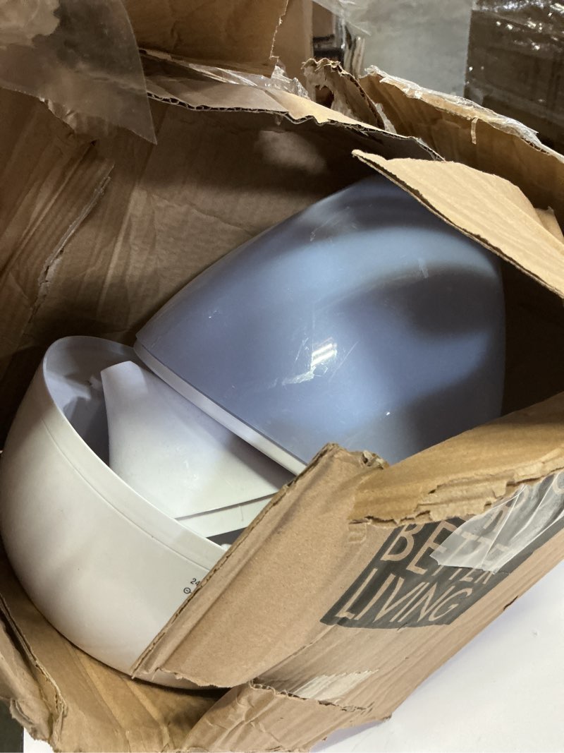 Condition photo showing As Is for Crane White Drop Ultrasonic Cool Mist Teardrop Humidifier, 1 Gallon Tank, Baby Humidifier for Nursery, Bedroom, Plants, Office, Adjustable Mist Levels White 1 Gallon