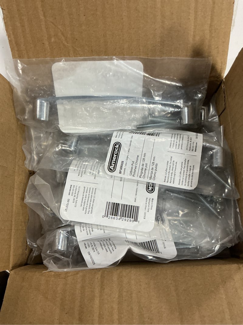 Condition photo showing New/Like New for Amerock Rift 5-1/16 inch (128mm) Center-to-Center Polished Chrome Cabinet Pull - 10 Pack