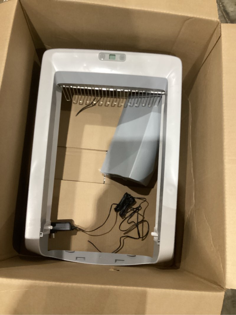 Condition photo showing As Is for incomplet))))self cleaning litter box, upgraded automatic cat litter box self cleaning with app control, large open design for single/multiple cats, anti pinch and odorless?with canopy?