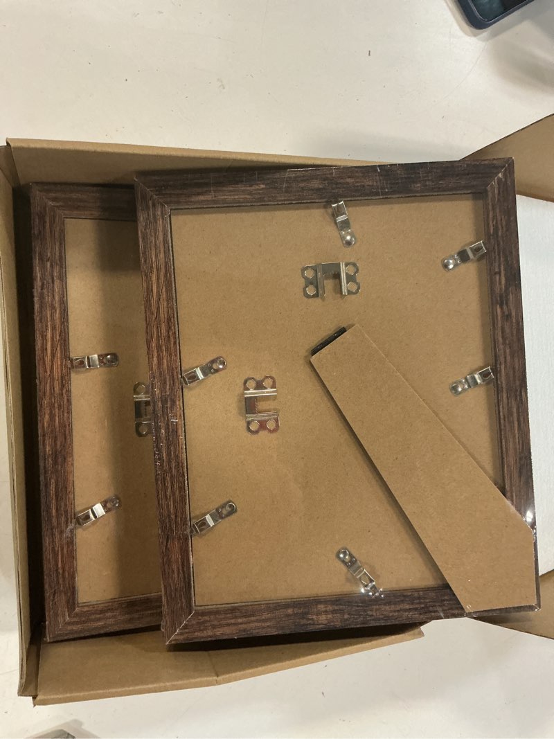 Condition photo showing New/Like New for irahmen 8x10 picture frame set of 4, high definition glass brown frame, 8 x 10 wood rustic picture frames for horizontal or vertical table top and wall mounting brown 8x10