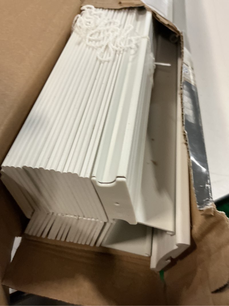 Condition photo showing Good Condition for better homes & gardens 2" cordless faux wood horizontal blinds, white, 35x64