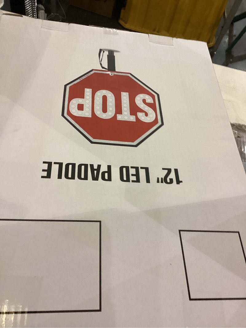 Condition photo showing New/Like New for 12" LED Stop/Stop HIP Paddle w/6" Padded Handle (Canada)