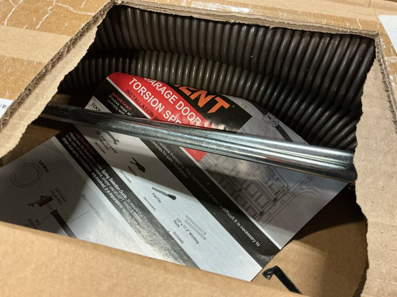 Condition photo showing As Is for Garage Door Torsion Springs 2'' (Pair) with Non-Slip Winding Bars,High Quality Coated Torsion Springs with a Minimum of 18,000 Cycles (0.250X2''X29'')