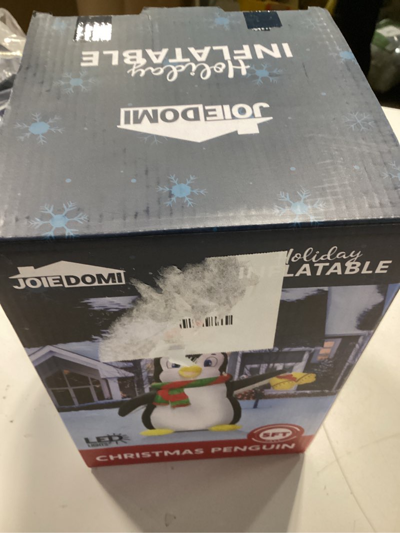 Condition photo showing New/Like New for Joiedomi 5 FT Christmas Inflatable Penguin Decoration, Blow Up Yard Decoration Holiday Life-Size with Built-in LEDs for Christmas Party Indoor, Outdoor, Yard, Garden, Lawn Décor