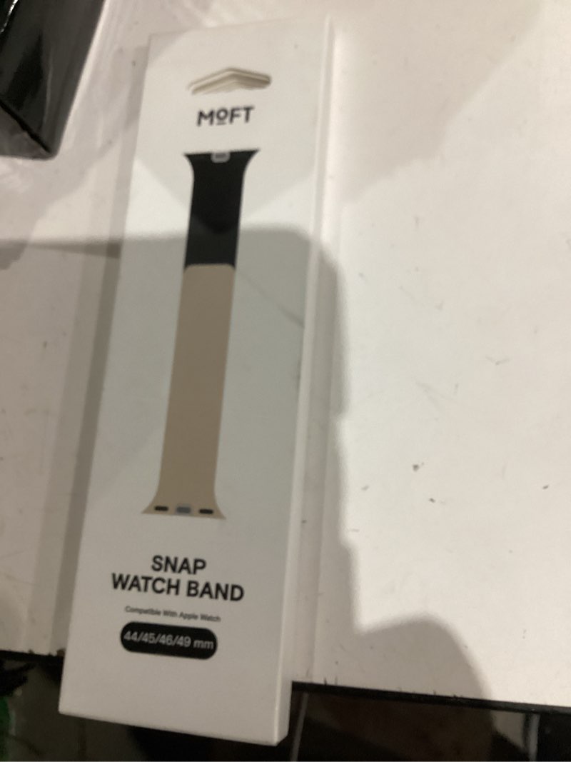 Condition photo showing Good Condition for moft snap duo watch bands compatible with apple watch, quick magnetic wear, duo-color design & soft silicone, iwatch bands for ultra 3/2/1, series 11/10/9/8/7/se/6/5/4/3/2/1, 38/40/41/42/44/45/46/49mm vast black x stardust large:44mm/45mm/46mm/49mm/42mm(s1-3)