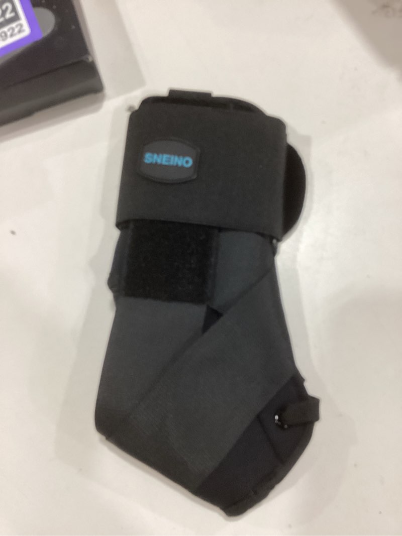 Condition photo showing Good Condition for ankle brace for women men - ankle support brace for sprained ankle, ankle stabilizer for achilles, tendon, sprain, injury recovery, lace up ankle wrap for running, basketball, volleyball (ankle brace, small) ankle brace small
