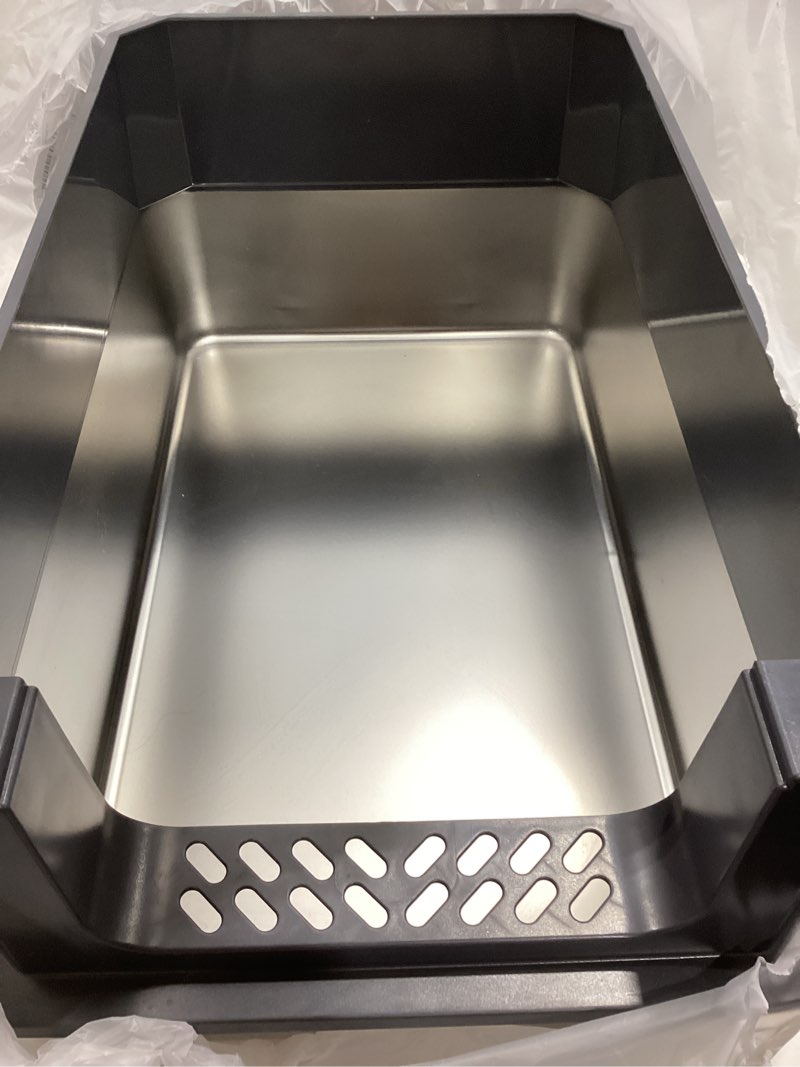 Condition photo showing As Is for Stainless Steel Litter Box, Extra Large Litter Boxes for Big Cats, XLarge Metal Cat Litter Box with Lid, Anti-Urine Leakage XL Box with High Sides, Easy Clean, Non-Sticky, Scoop Included