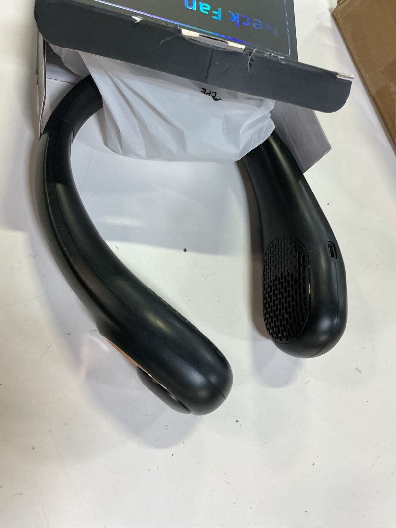 Condition photo showing Good Condition for kidee neck fan, portable bladeless neck fans, upgrade 360° airflow, super quiet, 3 speeds, 4000mah personal wearable neck fan, upgraded cooling air volume usb rechargeable hands free fan dark-black