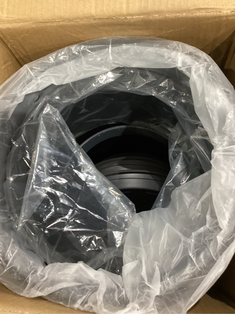 Condition photo showing Good Condition for zmtech 4 pack plastic planters 21/18/12/10in, indoor outdoor round planter for porch, large plant pot with drainage hole for home garden front door, modern decorative pots for plants (dark gray) dark gray 21/18/12/10 inch