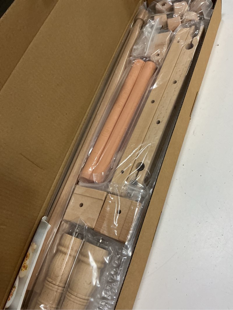 Condition photo showing Good Condition for Rotated Table Embroidery Frame Stand - Adjustable Cross Stitch Scroll Frame, Beech Wood Quilting Frame Needlepoint Holder Stretch Bar for Stitching Sewing Craft