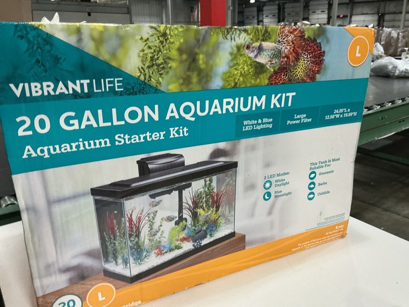 Condition photo showing Good Condition for aqueon aquarium starter kit with smart clean filtration and led lighting, freshwater and saltwater fish, perfect for tetras, guppies, platies, 10-gallon black 10 gallon