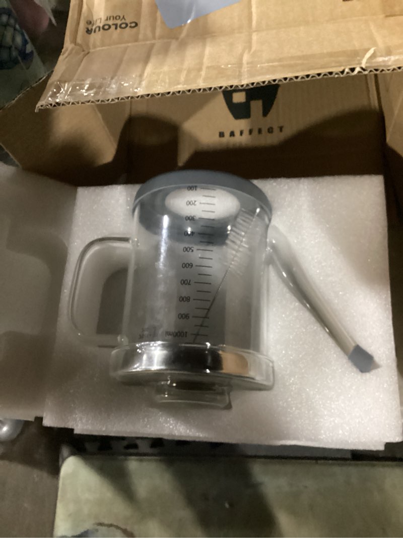 Condition photo showing Good Condition for Baffect Glass Fat Separator, Bacon Grease Container with Strainer, Frying Oil Storage Can for Cooking (1L /4 Cups)