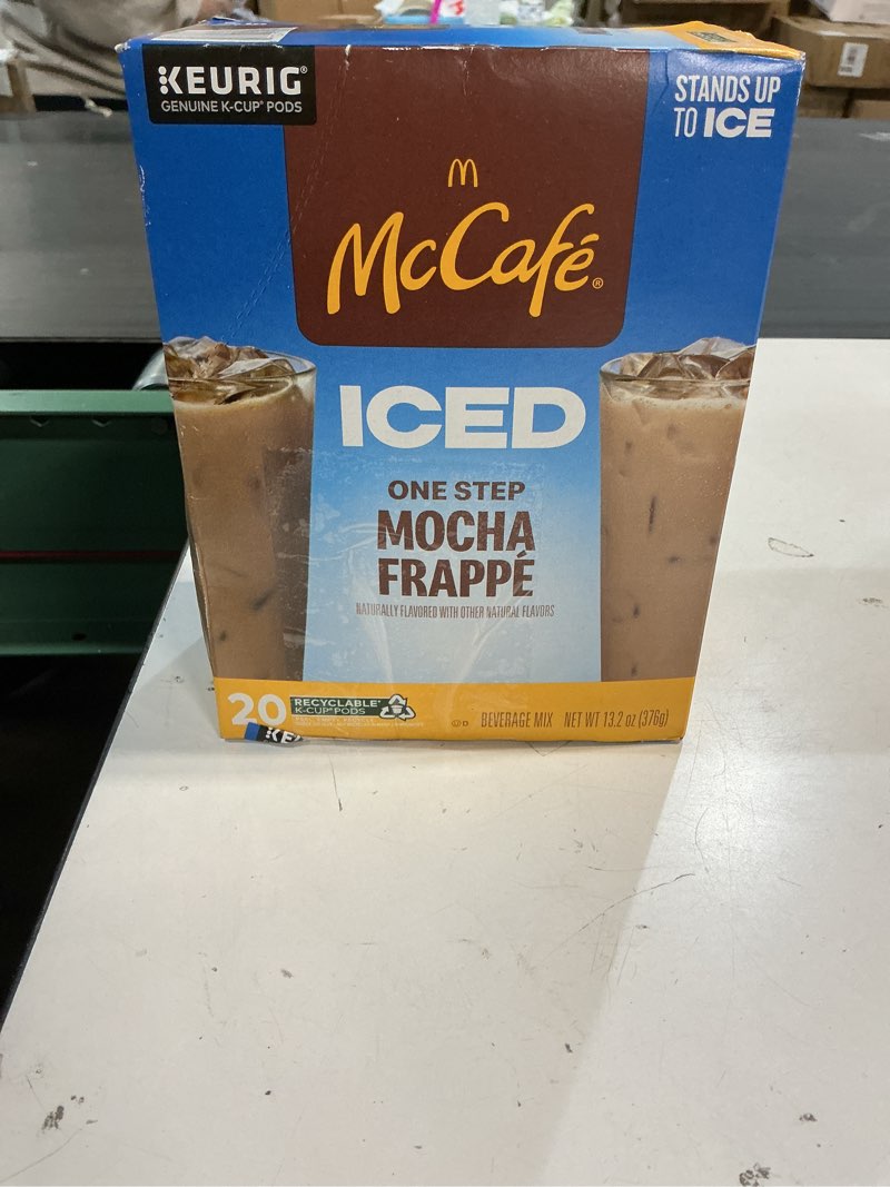 Condition photo showing New/Like New for ( best by 11 mar 2026)McCafe ICED One Step Mocha Frappe, Keurig Single Serve K-Cup Pods, 20 Count Mocha Frappé 20 Count (Pack of 1)