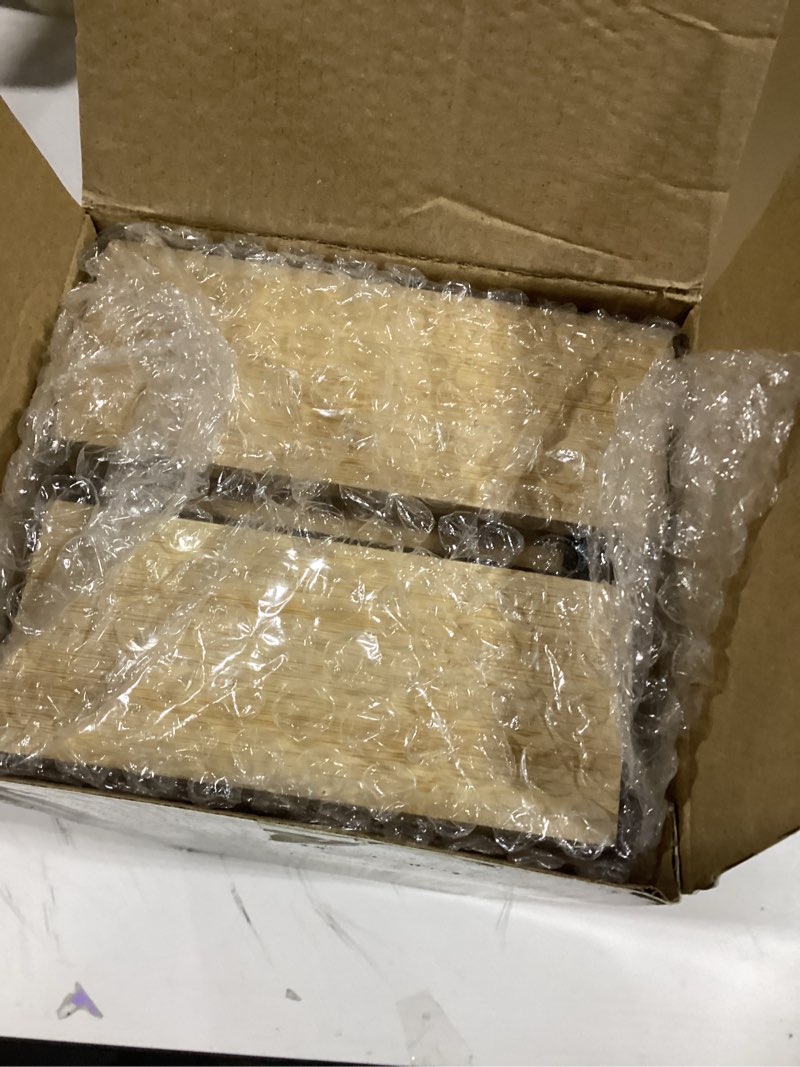 Condition photo showing Good Condition for Bamboo Drawer Organizer 5 Pcs for Kitchen Multi-purpose Storage Dividers for Kitchen, Office, Jewelry, Cosmetics, Wooden Drawer Dividers for Drawer Organizer Desk Organizer Gift for Women Gifts Idea 1