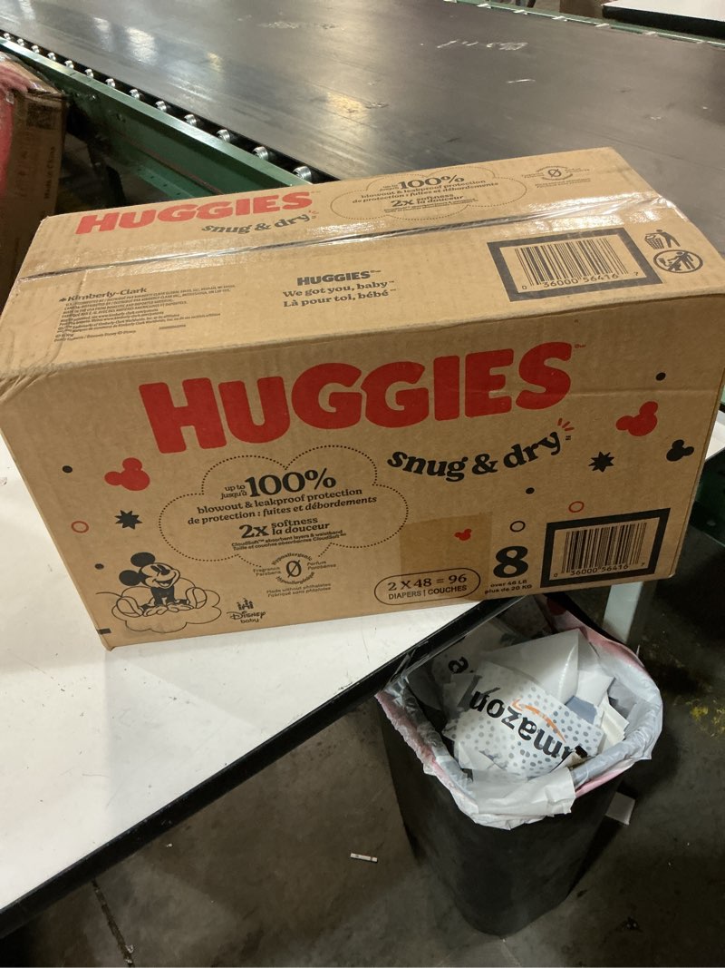 Condition photo showing New/Like New for huggies snug & dry disposable diapers - econ+ pack - size 8 - 96ct