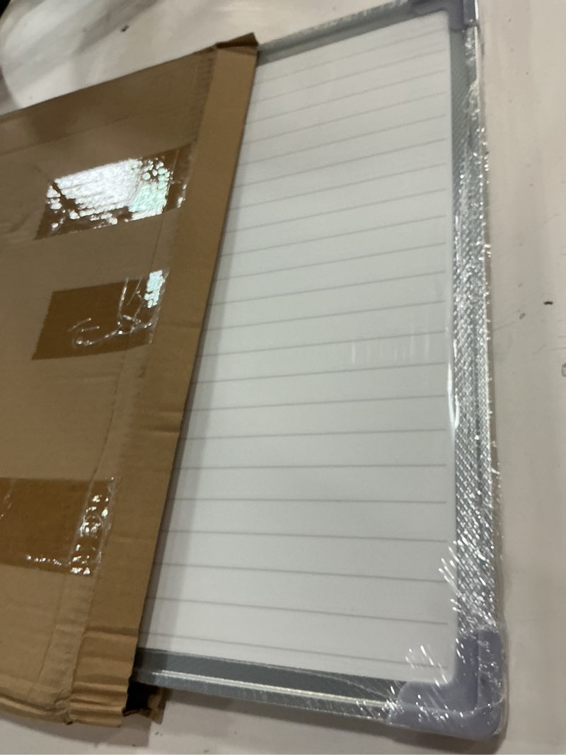 Condition photo showing New/Like New for lincia magnetic dry erase whiteboard with lines, 24" x 18" white board planner for wall, planning board magnetic ruled dry erase whiteboard with aluminum frame for home school classroom office(line)