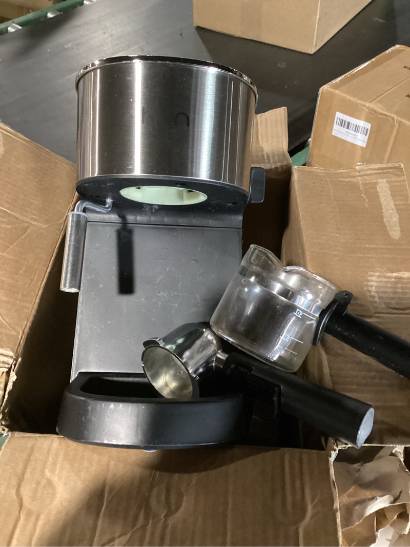 hbn espresso machine, 3.5bar cappuccino & latte maker, 2-4 cup stainless steel coffee machine with milk frother, 800w espresso machine maker with steamer, compact coffee maker for home and office