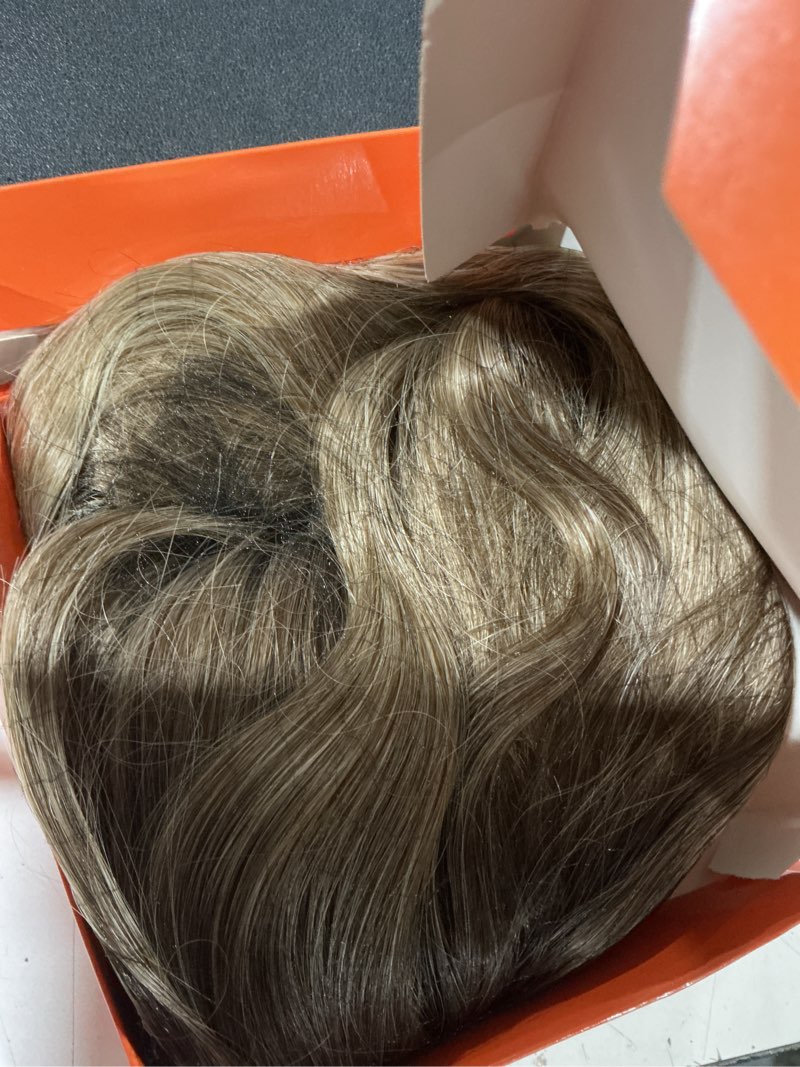 Condition photo showing Good Condition for hair toppers for women, 20 inch toppers hair pieces for women with thinning hair big base curly wavy wiglets cover 360° 3d middle part clip in bangs (highlights blonde brown with dark root) highlights blonde brown with dark root middle bangs