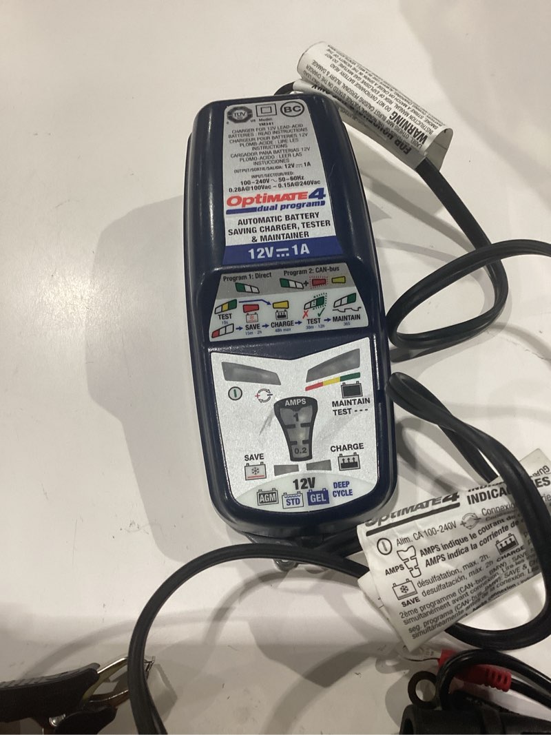 Condition photo showing Good Condition for optimate 4 quad program | premium edition, tm631-pr, gold series: 9-step 12v / 12.8v 1.25a sealed battery saving charger & maintainer