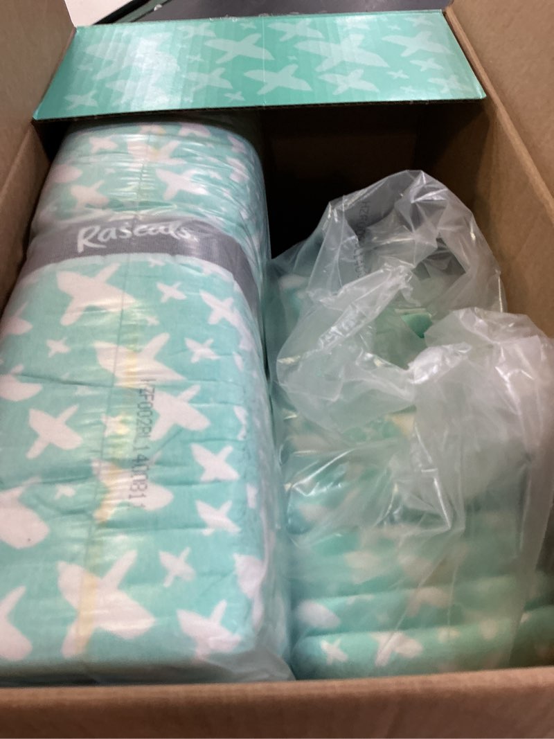 Condition photo showing Good Condition for rascals premium absorbent baby diapers size 3, 184 count, with 5 sensitive infant wipes