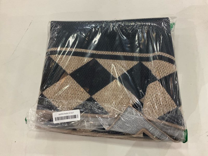 Moynesa Easy Jute Hallways Runner Rugs Washable 2x6 Entryway Rug Runners for Kitchen Black Checkered