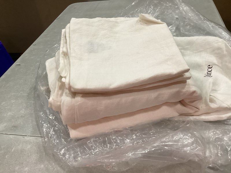 Condition photo showing Good Condition for european linen duvet cover set, full/queen, ivory