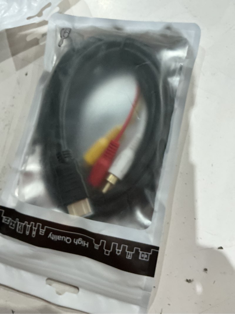 Condition photo showing Good Condition for hdmi to rca cable, 1080p 5ft/1.5m hdmi male to 3-rca video audio av cable connector adapter transmitter for tv hdtv dvd(no signal conversion function)