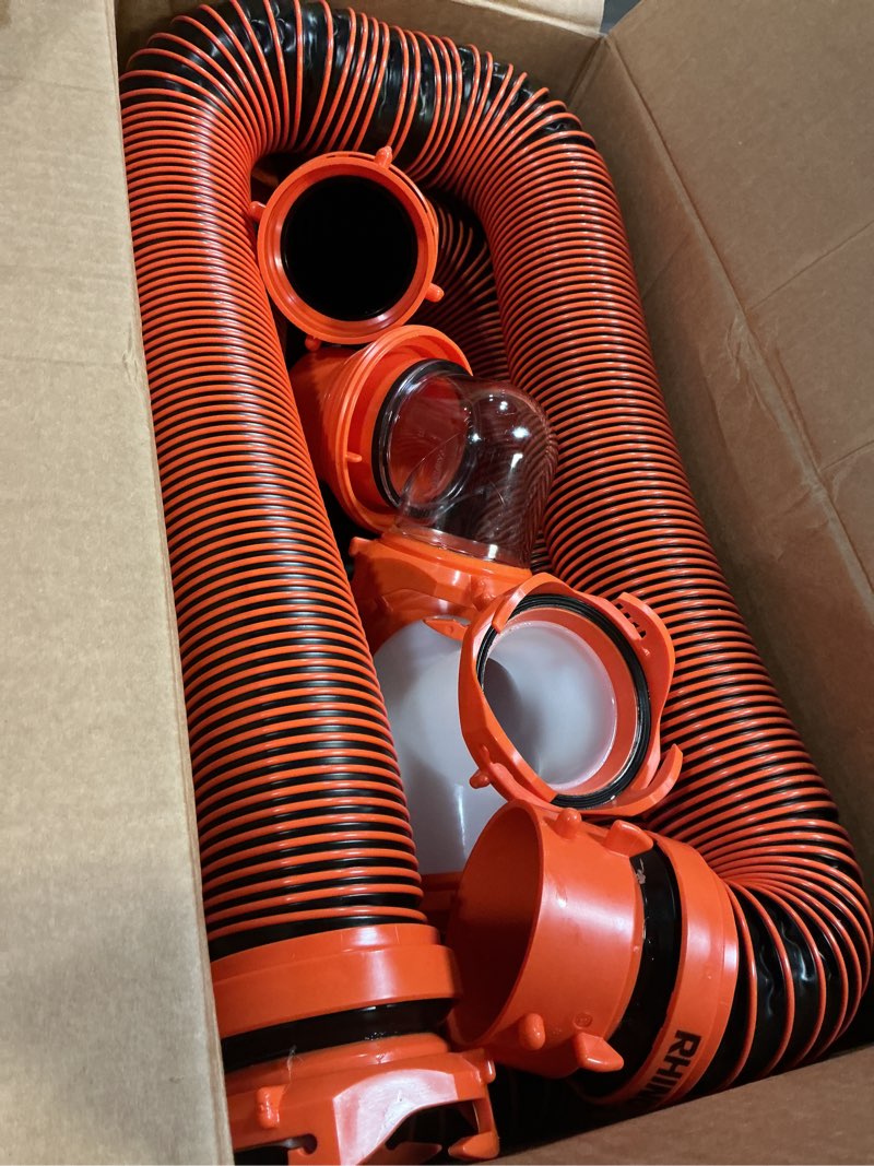 Condition photo showing Good Condition for Camco RhinoEXTREME 20’ Camper/RV Sewer Hose - RV Accessories Include 360° Clear Swivel Wye Fitting & Removable 4-in-1 Adapter for Storage and Organization & More - TPE Tech for Durability (21056)