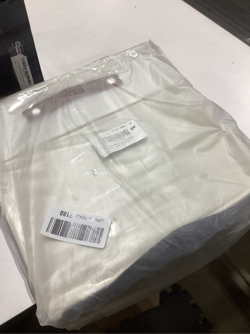 Condition photo showing New/Like New for Storage Cubes, 4 Pack Linen Foldable Storage Bins (13 x 13 inch) with Clear Window and Handles, Fabric Organizer for Shelf Closet, Clothes, Books - (Black and White) Black / Off-White