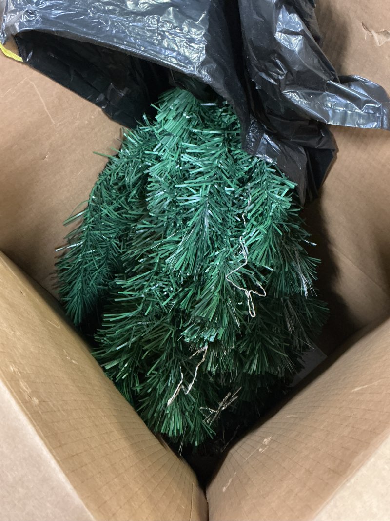 Condition photo showing As Is for National Tree Company 4 ft Unlit Kingswood Fir Mini Artificial Slim Christmas Tree, 269 Tips, Includes Stand, Green