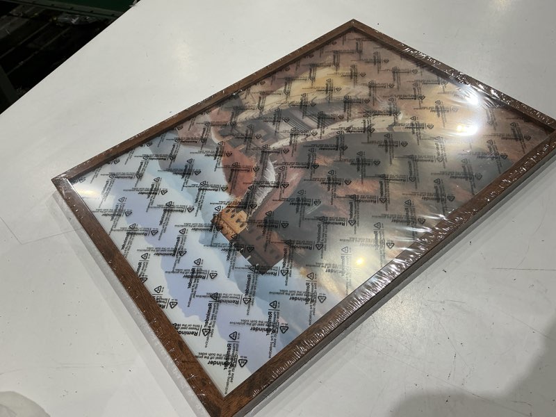 Condition photo showing New/Like New for picrit 12x17 picture frame, photo frame for wall mounting display, brown brown 12x17