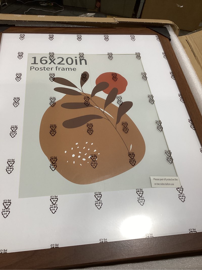 Condition photo showing Good Condition for 16x20 Picture Frame Brown Set of 3, Display Pictures 11x14 with Mat or 16 x 20 Without Mat, Poster Frames 16x20 for Wall Hanging Horizontal and Vertical Brown 16x20(3PK)