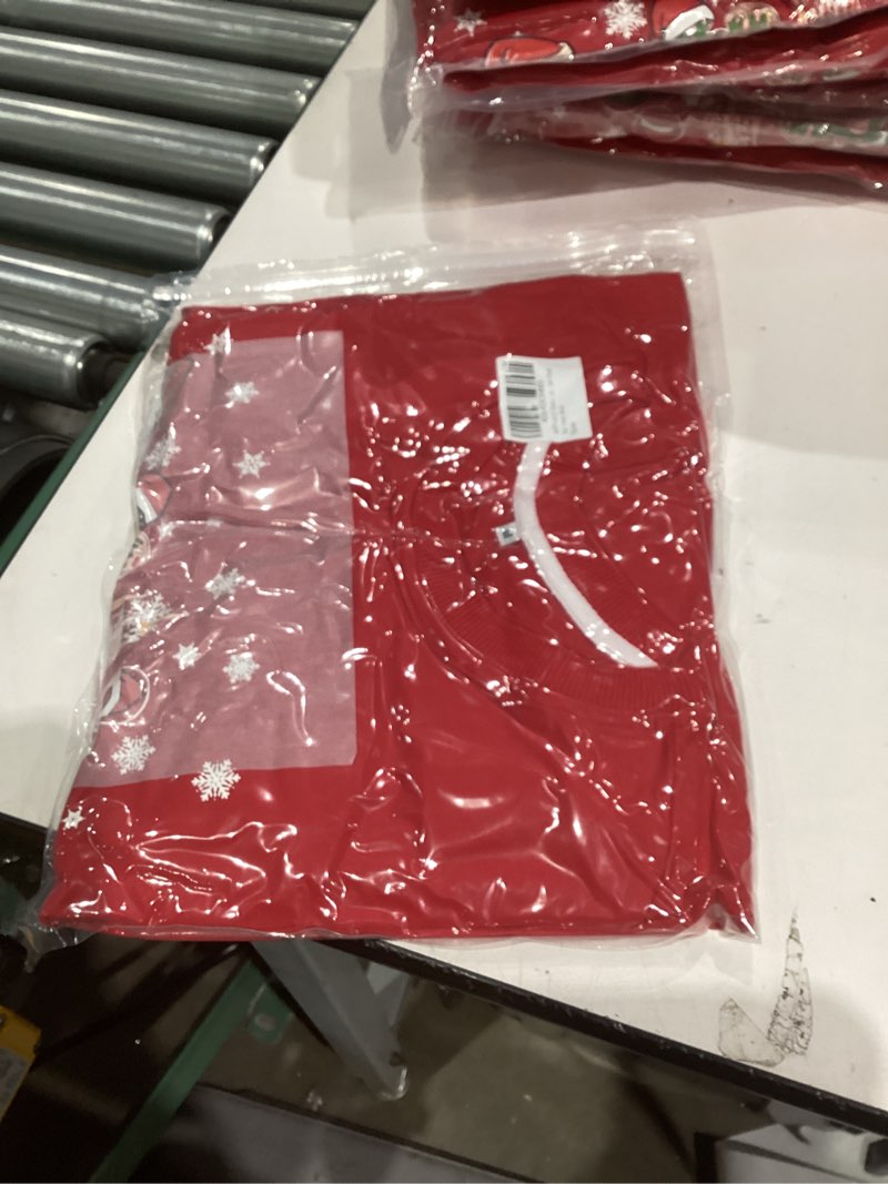 Condition photo showing New/Like New for MYHALF Christmas Sweatshirt Women Xmas Shirts: Oversized Merry Christmas Crewneck Sweater Funny Magical Snowman Graphic Tops Red Medium