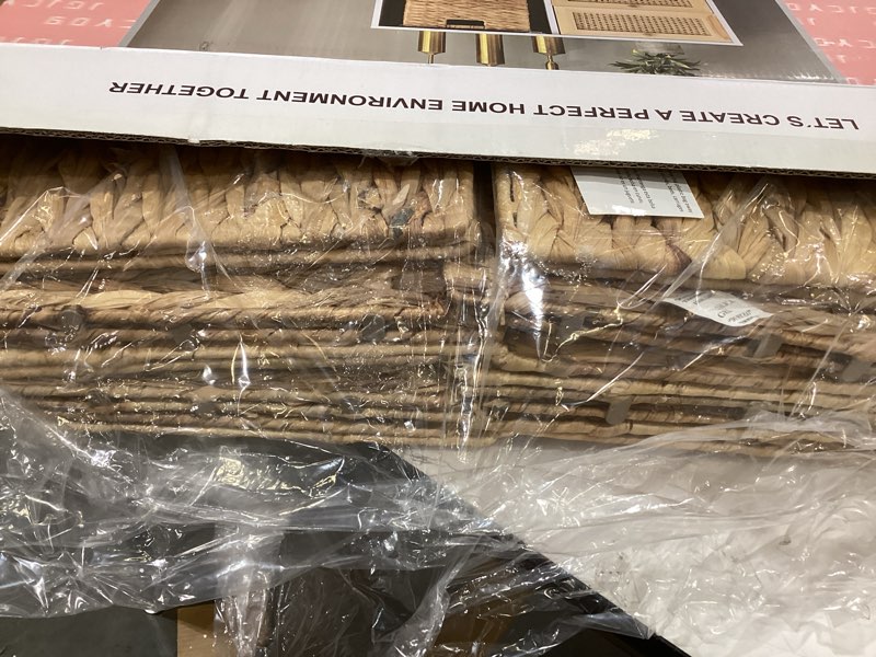 Condition photo showing New/Like New for Storage Baskets 11x11inch Cube Baskets 4 pcs Baskets,Foldable Handwoven Water Hyacinth Laundry Organizer,Cube Storage Baskets