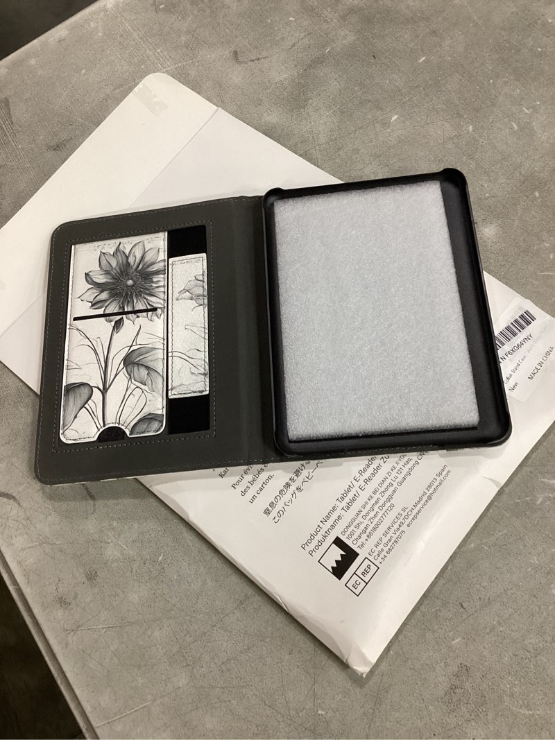 Condition photo showing Good Condition for cobak stand case for 7" kindle paperwhite 12th gen 2024 and kindle colorsoft with hand strap - compatible with iphone magsafe, for samsung/belkin/anker wireless charging pads, durable, auto sleep wake 7" kindle paperwhite 12th sketch sunflower