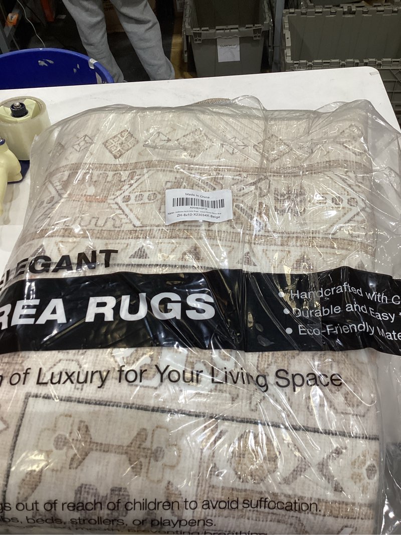Condition photo showing Good Condition for zesthome 8x10 Area Rugs for Living Room,Non-Slip Backing Washable Rugs,Vintage Large Area Rug?Stain Resistant Home Decor Rug Cream/Beige 8' x 10' (Rectangular)