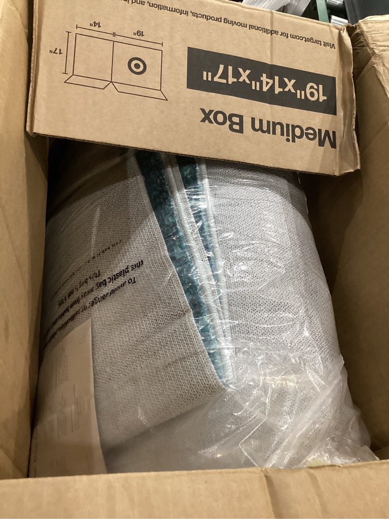 Condition photo showing Good Condition for lahome amabel abstract teal 8x10 area rugs for living room, washable modern bedroom rug 8x10 stain resistant, low-pile soft minimalist bordered large indoor carpet for office dining room 8' x 10' (rectangular) teal border/white