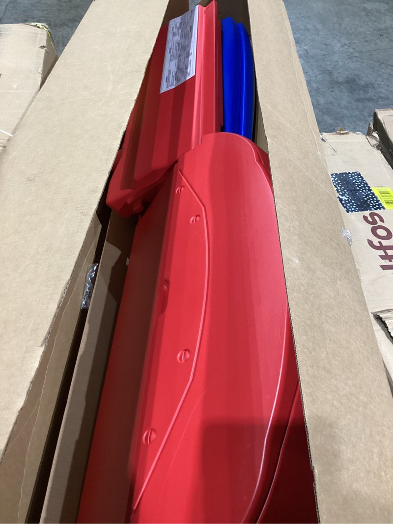 Condition photo showing New/Like New for delta children - spidey and his amazing friends web crawler race car twin bed, blue/red