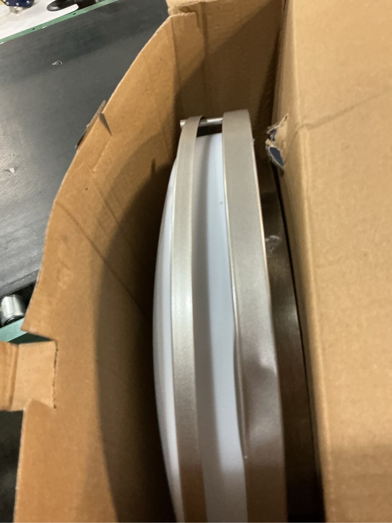 Condition photo showing As Is for project source 1-light satin nickel led flush mount light