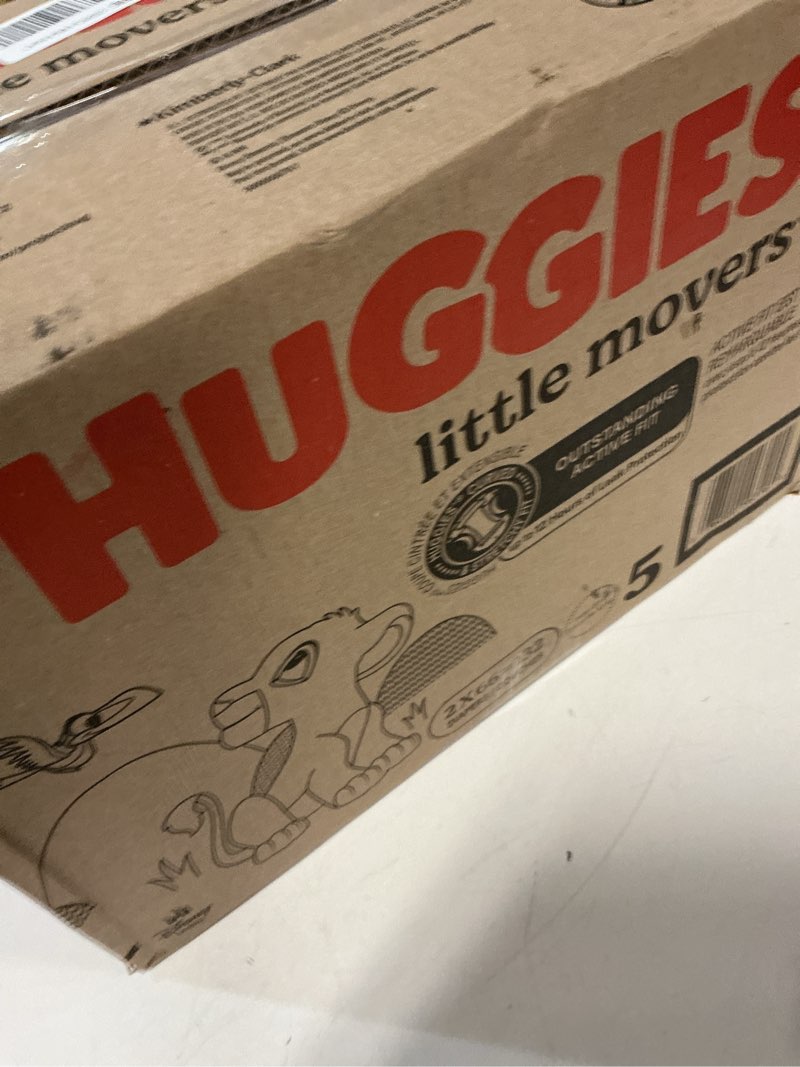 Condition photo showing New/Like New for huggies little movers diapers - size 5 - 132ct