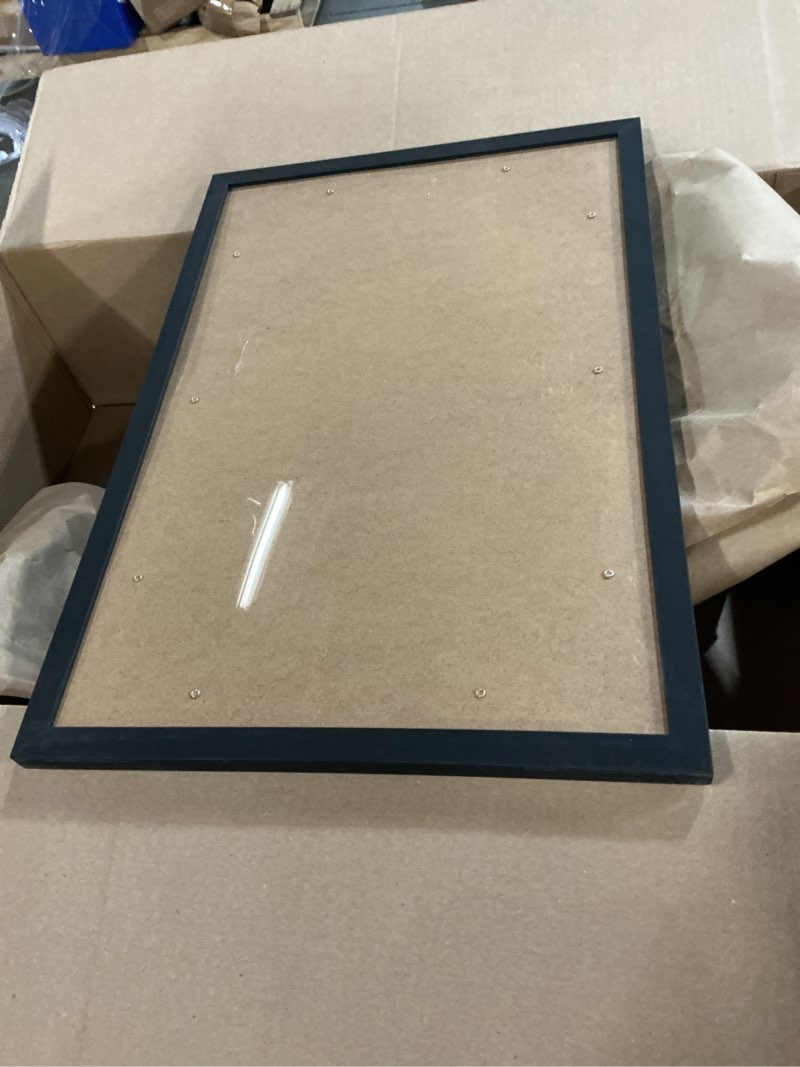 Condition photo showing Good Condition for upsimples 12x18 picture frame, display pictures 11x17 with mat or 12 x 18 without, wall hanging poster frames, black, 1 pack black 12x18