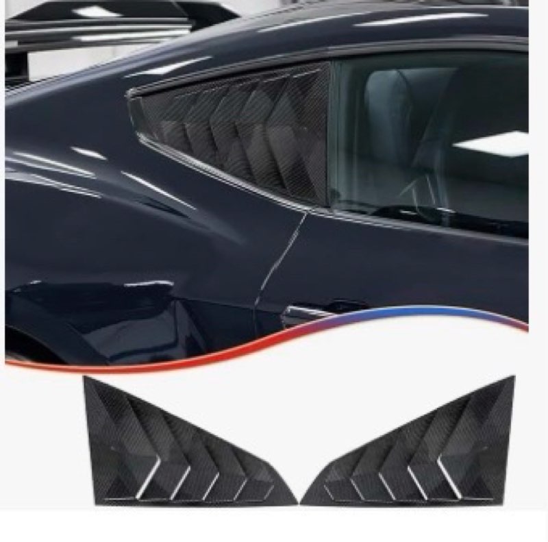 muxee window louver 2pcs side vent window louvers for ford mustang 2024 2025, abs print sport window