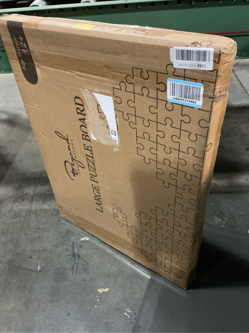 Condition photo showing New/Like New for 1000 piece rotating puzzle board with drawers and cover - 4 drawers, wooden jigsaw puzzle table | 30” x 22”| jigsaw puzzle board - portable puzzle tables for adults and kids by beyond innoventions