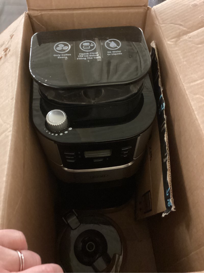 Condition photo showing Good Condition for gevi 10-cup drip coffee maker with built-in burr grinder & programmable timer, 1.5l water tank, auto keep-warm, reusable filter - fresh ground coffee machine (black) 12.4"d x 8.4"w x 16.9"h